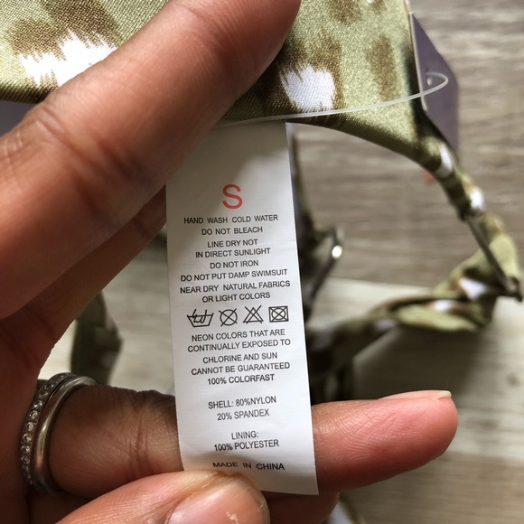 NWT Women’s Green Leopard Print 2 Piece Bikini - Picture 14 of 15